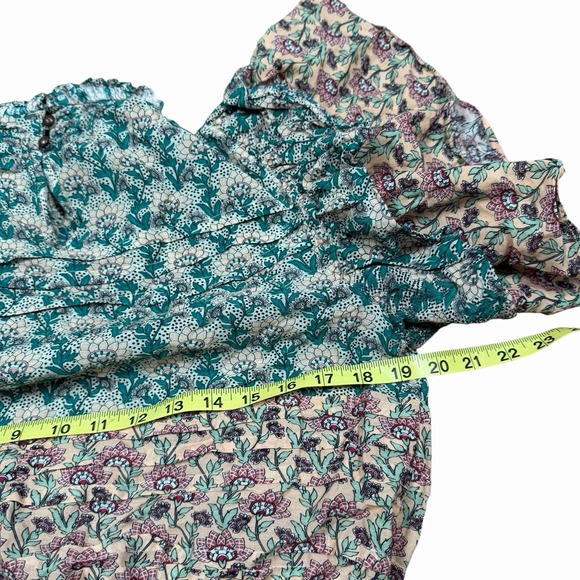 NWOT Anthropologie Let Me‎ Be High Neck Printed Peasant Blouse Sz M - Picture 5 of 9